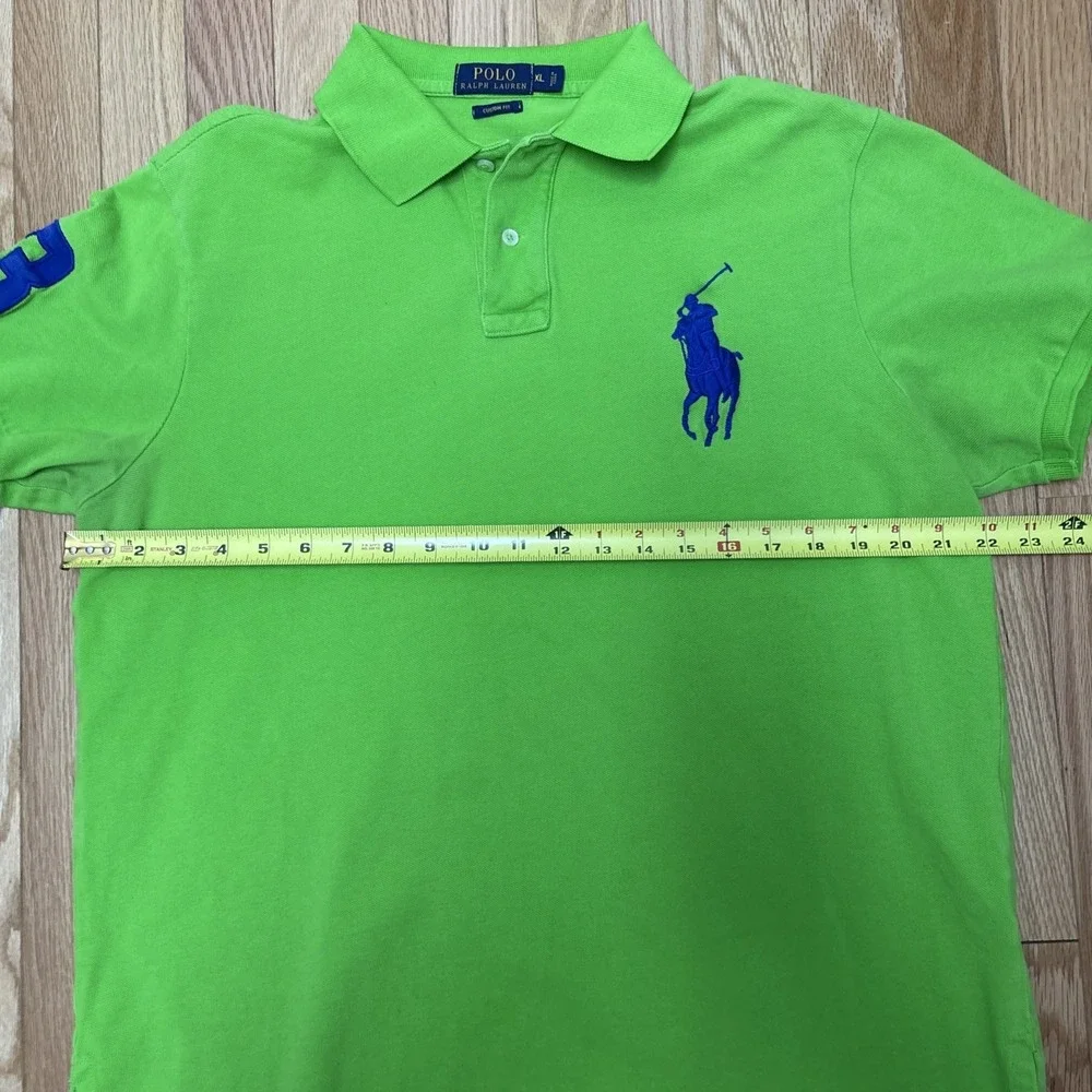 Polo‎ Ralph Lauren Bright Spring Green With Navy Big Pony - Size XL